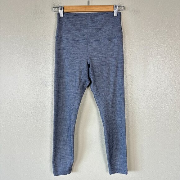 Lululemon Align Pant II 25” Yoga Mini Heathered Herringbone White Black Size 6 - Picture 2 of 6